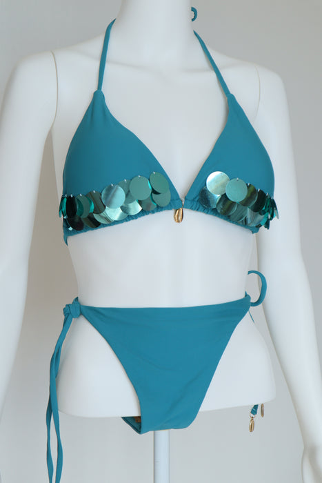 Bikini paillettes - Bleu