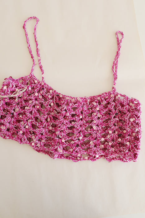 Top bandeau rose