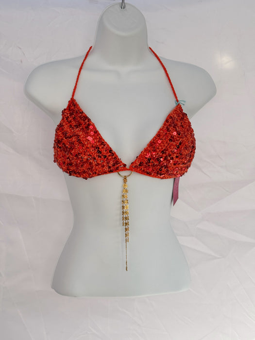 Triangle Top (orange sequin orange)