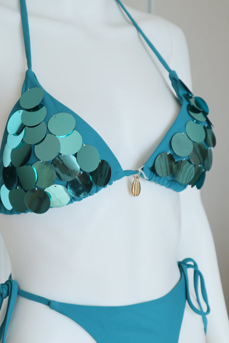 Bikini paillettes - Bleu