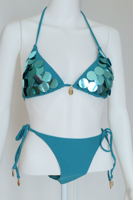 Bikini paillettes - Bleu